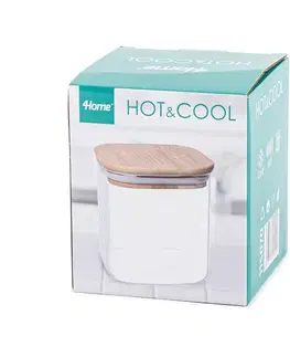 4Home Skleněná dóza na potraviny s víkem Bamboo, 550 ml, 550 ml