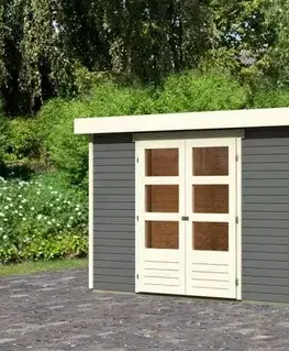 Dřevěný zahradní domek ASKOLA 5 s přístavkem 240 Lanitplast