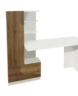 Pracovní stůl Domingos White and Walnut
