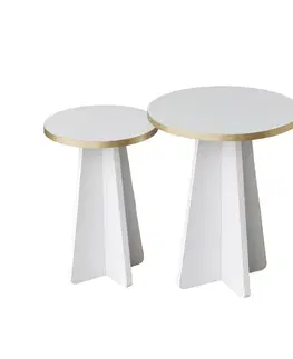 Sada konferenčních stolků Mushroom 2 - Gold, White