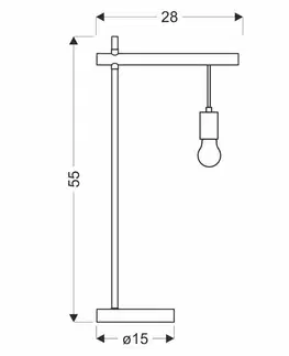 Stolní lampa Izzy černá + dřevěná
