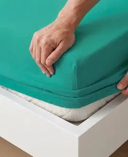 4Home Jersey prostěradlo IDEAL zelený tyrkys, 180 x 200 cm, 180 x 200 cm