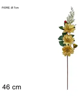 PROHOME - Stonek 46cm 3 květy zlatý
