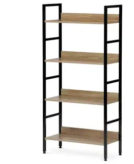 Regál GD-314 OAK Denny, 4 police, 60 x 27,5 x 125,5 cm, 4 patra