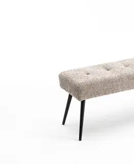 Estila Moderní designová lavice Soreli s buklé čalouněním v šedo béžovém odstínu greige 100 cm