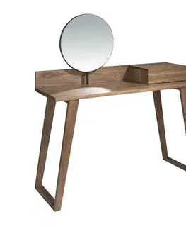 Estila Moderní toaletní stolek Vita Naturale s otočným zrcadlem hnědý 126cm