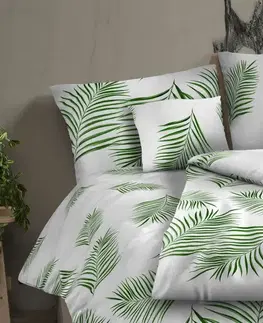 Kvalitex Bavlněné povlečení Tropical bílá, 140 x 200 cm, 70 x 90 cm