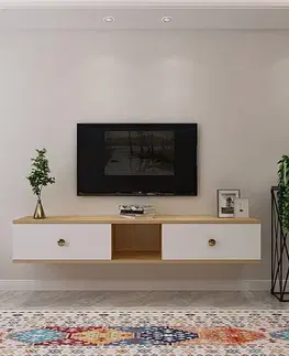 TV stolek Zuzu 150 - Sapphire Oak, White