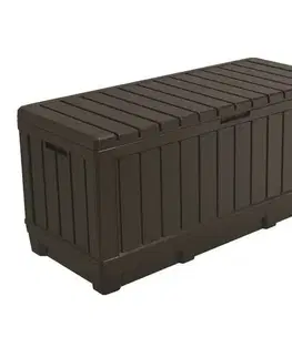 Keter Zahradní úložný box Kentwood hnědá, 350 l, 128 x 59 x 54 cm
