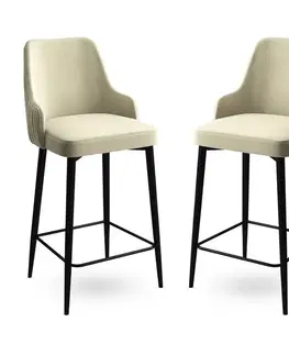 Bar Stool Set (2 Pieces) Enox - Cream, Black