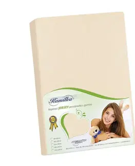 Bellatex Jersey prostěradlo Kamilka smetanová, 90 x 200 cm