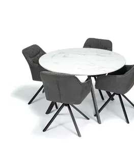 Jídelní stůl FINO QUATTRO MARBLE 120, bílý mramor