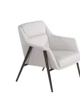 Estila Moderní křeslo Vita Naturale s bílým čalouněním 78cm