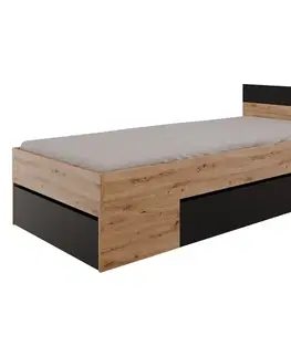 Multifunkční postel 90x200 COMBI dub Artisan/černá