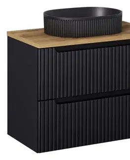 ArtCom Keramické umyvadlo BEYOND 3 E-6531 | černý mat 56 x 36 cm