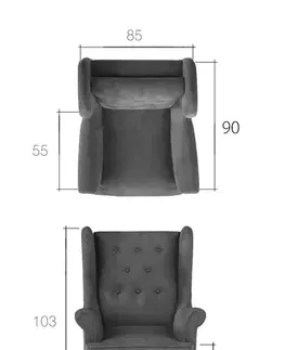 Artelta Křeslo AROS Barva: Aros: Monolith 84