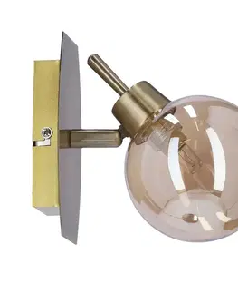 Nástěnná lampa Llampa patina 1x40W g9 jantarové stínidlo