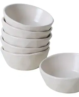 Sada 6 kameninových misek Facetta 12 cm, krémová