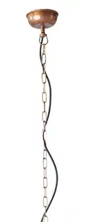 Estila Industriální závěsná lampa Manilla v měděné barvě z kovu 45cm