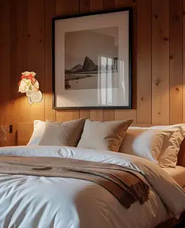 ROZANO bílá nástěnná lampa 1x40W E27 květinové stínidlo