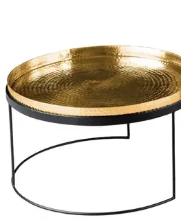 Estila Art-deco set kulatých konferenčních stolků Elements zlatá 57cm