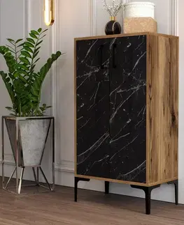 Botník Prag Walnut and Black Marble