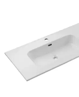 ArtCom Keramické umyvadlo GO2 120 L | bílý lesk 120 cm