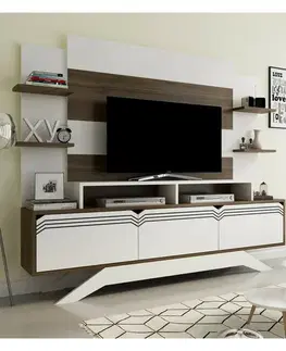Televizní stěna Delpi Walnut and White