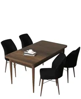 Dining Table & Chairs Set (5 Pieces) Arp - Baroque, Black
