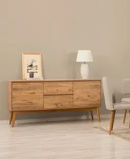 Set s rozkládacím stolem, židlemi a konzolou (6 kusů) Vina Bench 04 1005 - Atlantic Pine, Cream