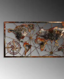 Dekorativní kovový doplněk na zeď World Map Large - 3