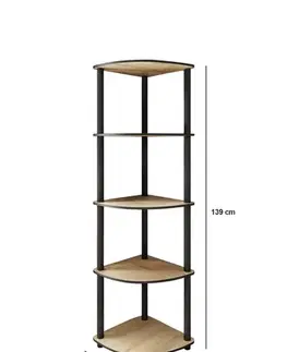 Knihovna Bookcase 5 Corner - Oak
