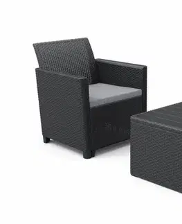 KETER Zahradní set CLARA balcony storage table | grafit