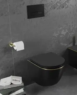 MEXEN Lena bidet závěsný, černá mat/zlatá linka 35224875