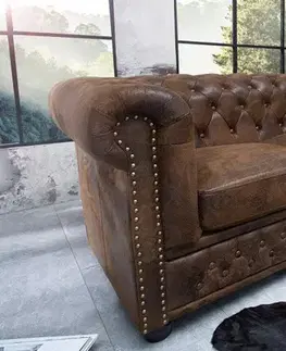 Estila Stylová pohovka Chesterfield II Starožitný vzhled 150 cm