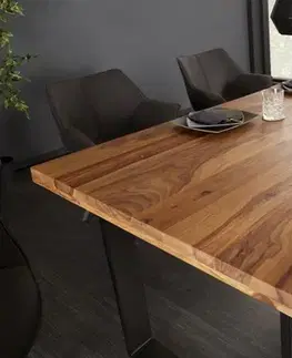 Estila Industriální jídelní stůl Steele Craft z masivního palisandrového dřeva s černými nohama 160cm