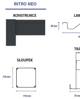 Bioklimatická pergola INTRO NEO 3,6x3 m volně stojící Rojaplast