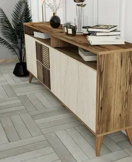 Skříňka Milan 2 Walnut and Travertine