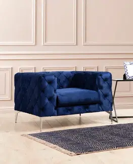 Křeslo ušák Como - Navy Blue
