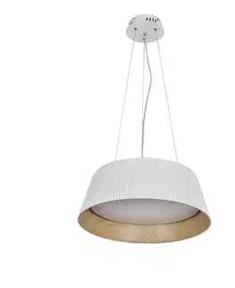 Závěsná lampa Umbria bílá dřevěná LED bílá stínidla