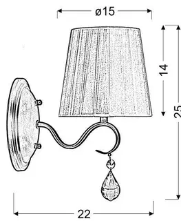 Patinovaná nástěnná lampa 1x40W E14 Fiesta