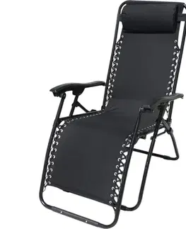 Zahradní plážové relaxační křeslo Regina, černá