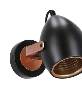 Černo-měděná nastavitelná nástěnná lampa E14 40W Anica