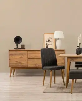 Set s rozkládacím stolem, židlemi a konzolou (7 kusů) Vina 03 1053 - Atlantic Pine, Anthracite