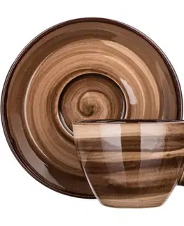 Banquet Sada 6 šálků s podšálky Palas 90 ml, hnědá