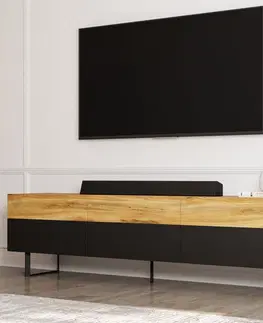 TV stolek Sign - Black, Oak
