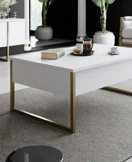 Konferenční stolek Luxe White and Gold