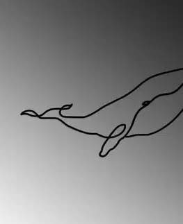 Dekorativní kovový doplněk na zeď Whale - M