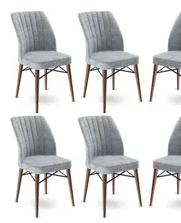 Sada židlí (6 kusů) Flex - Grey, Brown
