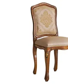 Estila Luxusní klasická čalouněná jídelní židle Clasica z dřevěného masivu s vyřezávanou výzdobou 100cm